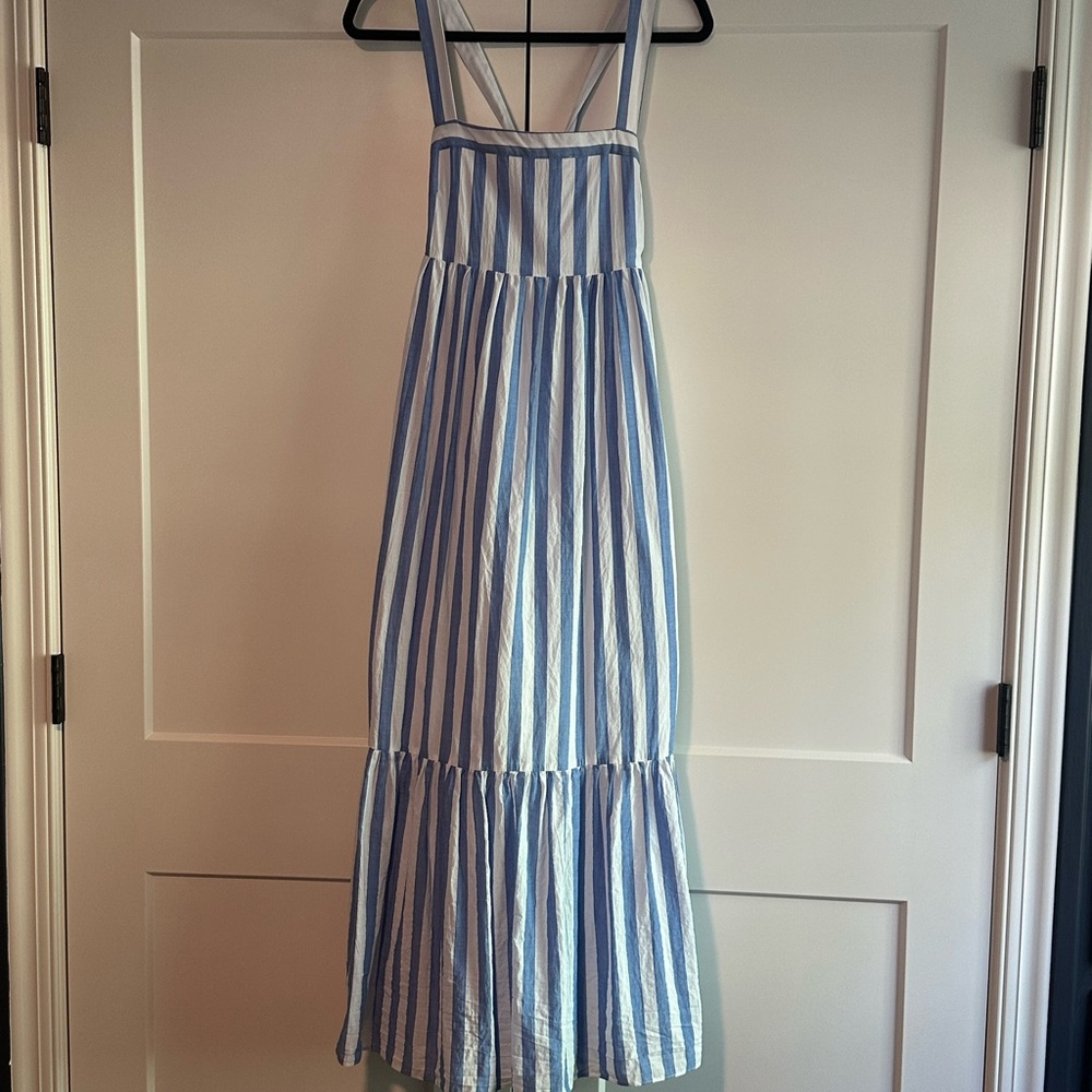English Factory Blue and White Striped Dress